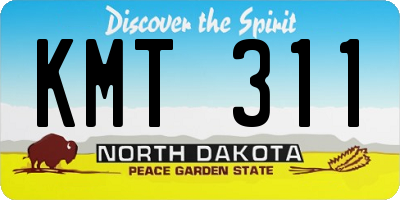 ND license plate KMT311