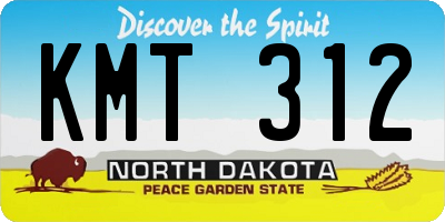 ND license plate KMT312