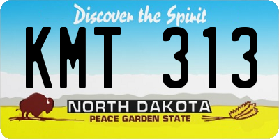 ND license plate KMT313