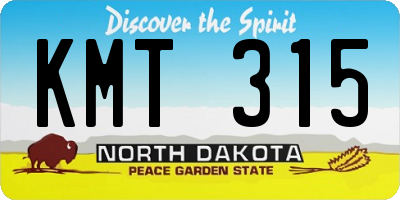 ND license plate KMT315