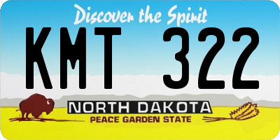 ND license plate KMT322