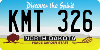 ND license plate KMT326