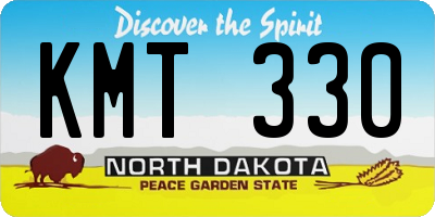 ND license plate KMT330
