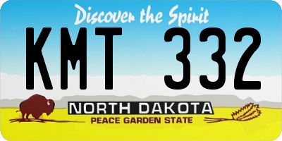 ND license plate KMT332