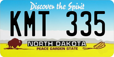 ND license plate KMT335