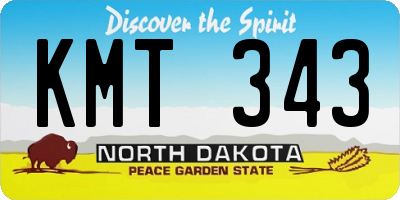 ND license plate KMT343