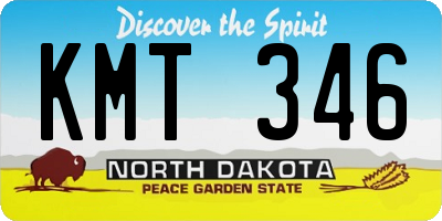 ND license plate KMT346