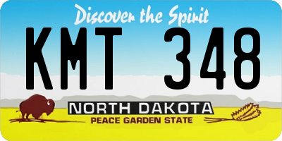 ND license plate KMT348