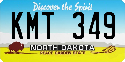 ND license plate KMT349