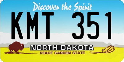 ND license plate KMT351