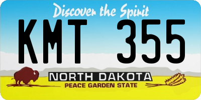 ND license plate KMT355