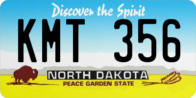 ND license plate KMT356