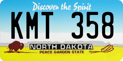 ND license plate KMT358
