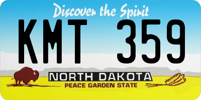 ND license plate KMT359