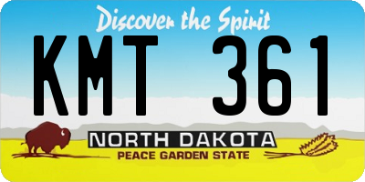 ND license plate KMT361