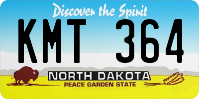 ND license plate KMT364