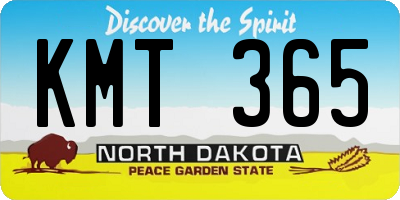 ND license plate KMT365