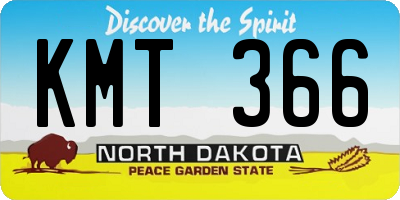ND license plate KMT366