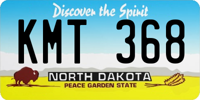 ND license plate KMT368