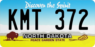 ND license plate KMT372