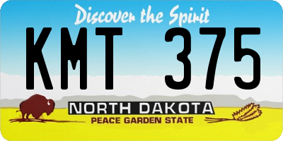 ND license plate KMT375