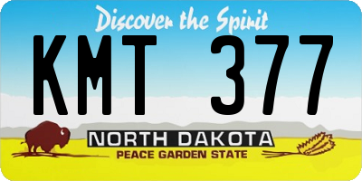 ND license plate KMT377