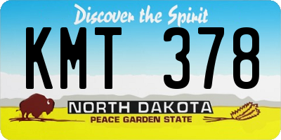 ND license plate KMT378