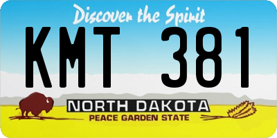 ND license plate KMT381