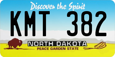 ND license plate KMT382