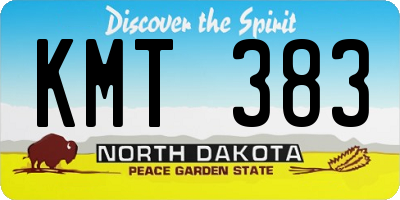 ND license plate KMT383