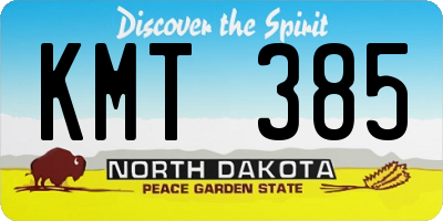 ND license plate KMT385