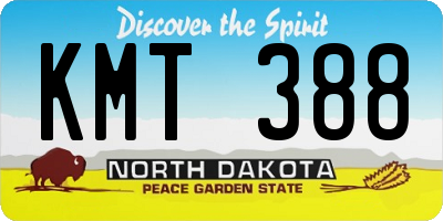 ND license plate KMT388