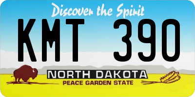 ND license plate KMT390