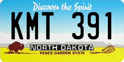 ND license plate KMT391