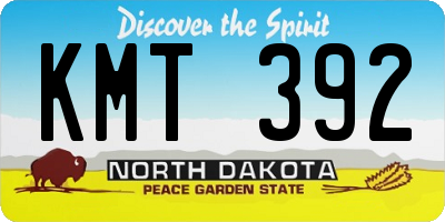 ND license plate KMT392