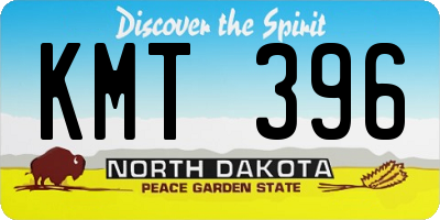 ND license plate KMT396