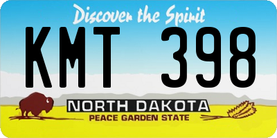 ND license plate KMT398