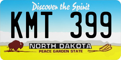 ND license plate KMT399
