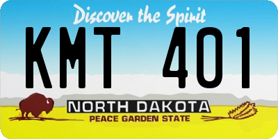 ND license plate KMT401