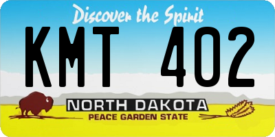 ND license plate KMT402