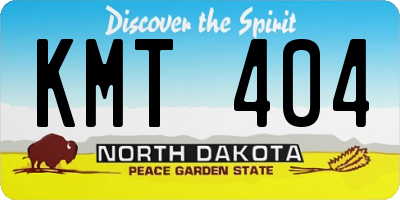 ND license plate KMT404
