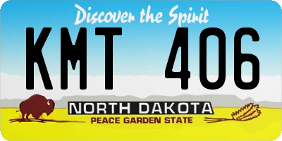 ND license plate KMT406