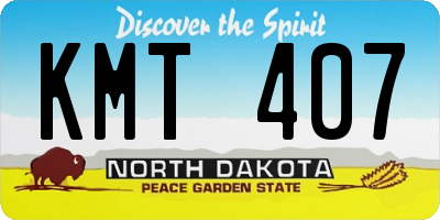 ND license plate KMT407