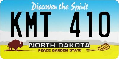 ND license plate KMT410