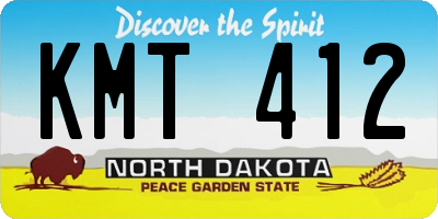 ND license plate KMT412