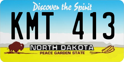 ND license plate KMT413