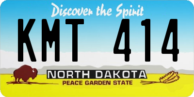 ND license plate KMT414