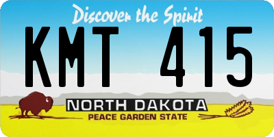 ND license plate KMT415