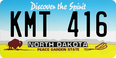 ND license plate KMT416