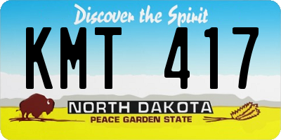 ND license plate KMT417